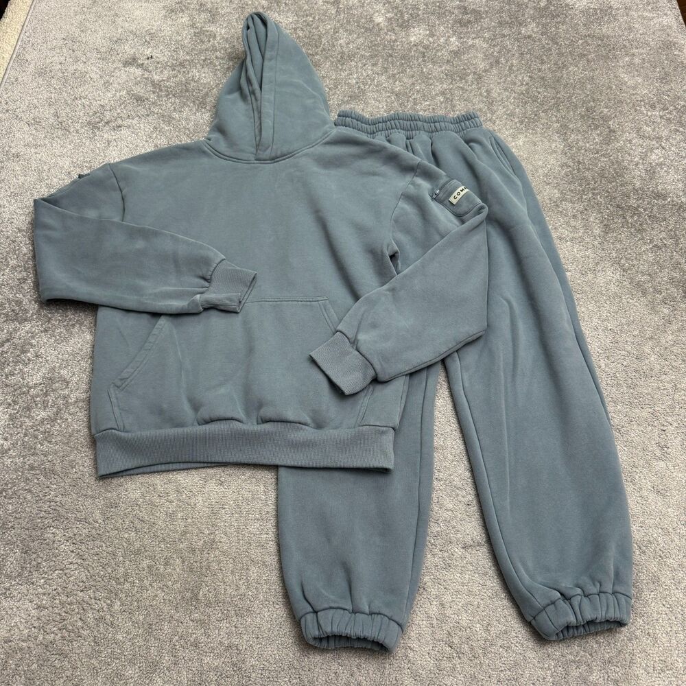 Comfrt Heavyweight Hoodie Sweatpants 2 Piece Tracksuit Set Womens S Light Blue